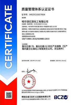 Quality Management System Certification Certificate